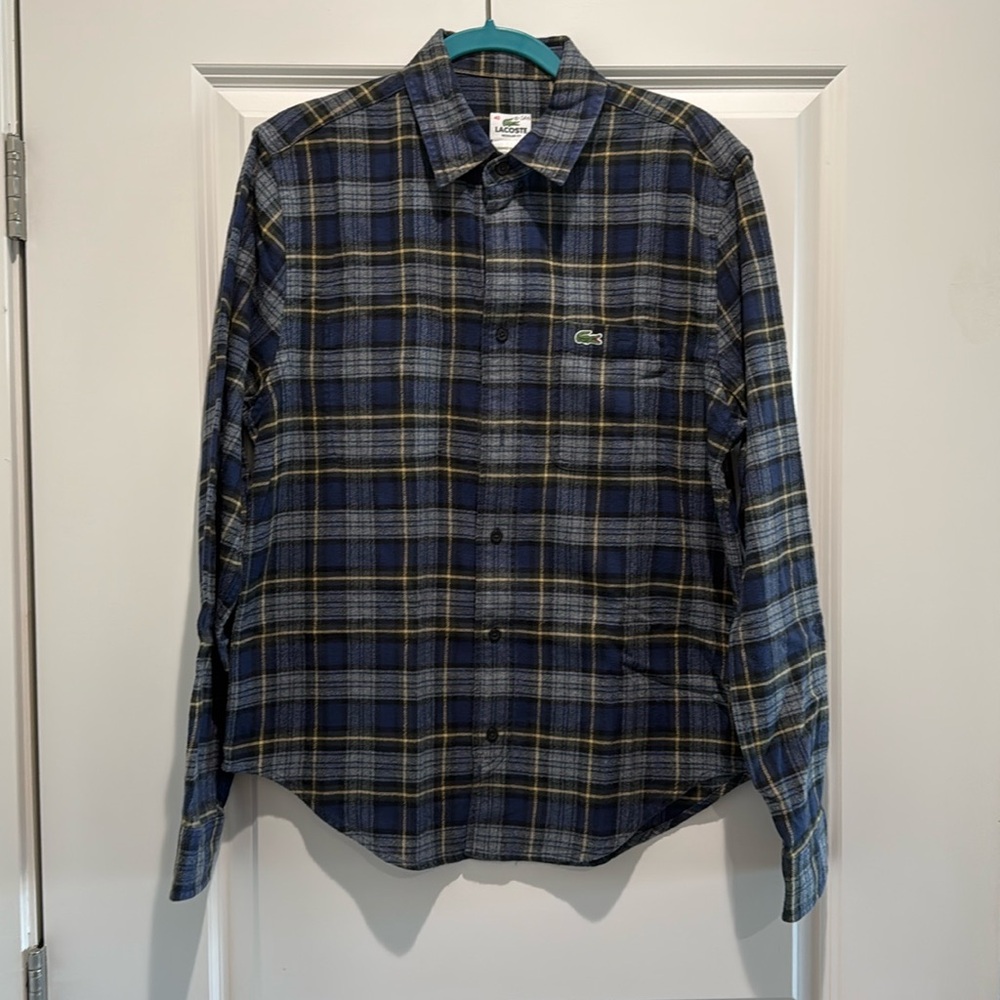 Lacoste 100% Cotton Flannel Button Down Shirt